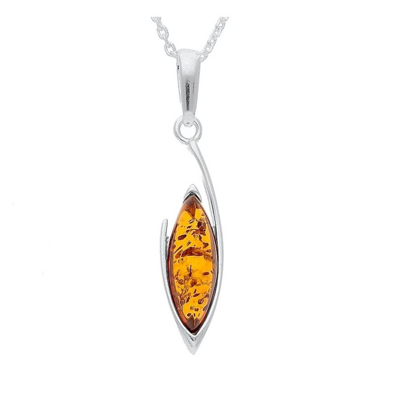 silver-amber-marquise-shape-pendant