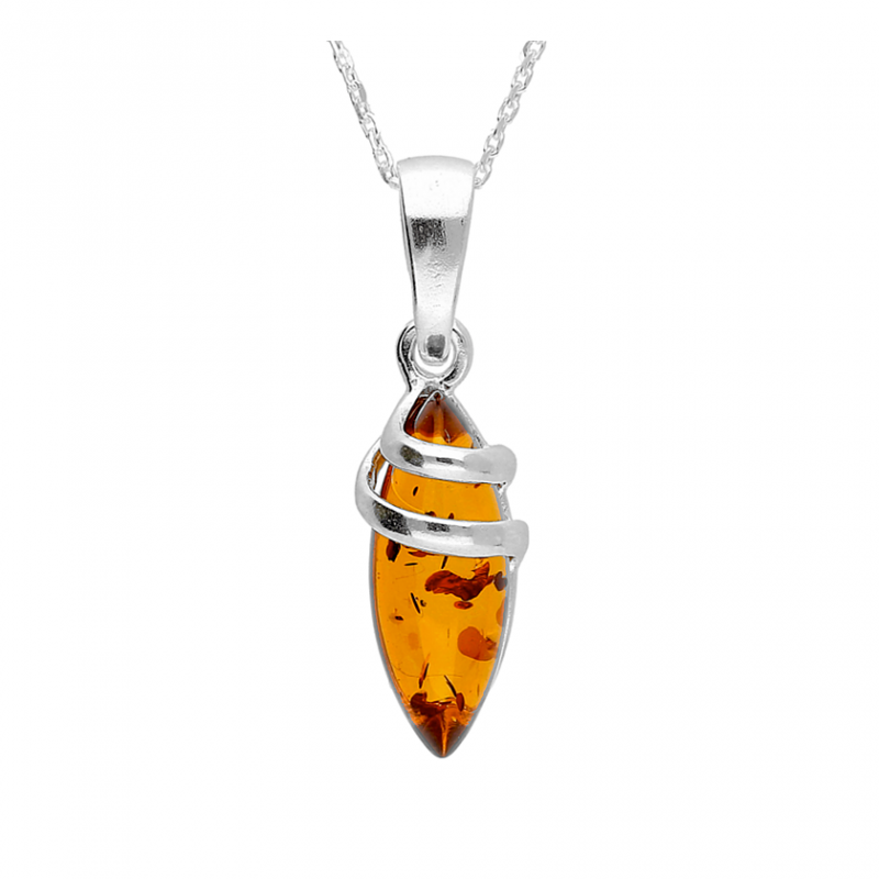 silver-marquise-shape-amber-pendant