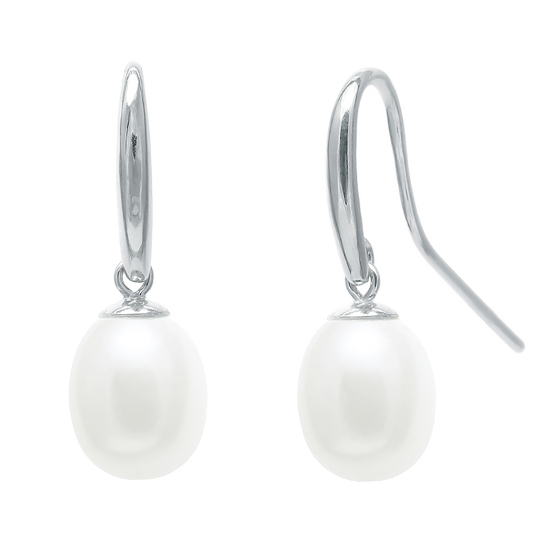 9ct White Gold Freshwater Cultured Pearl Drops