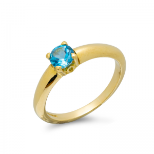 Pre-owned-18ct-Gold-Swiss-Blue-Topaz-Solitaire-Ring