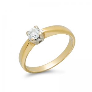 Pre-owned 18ct Diamond Solitaire Gold Ring