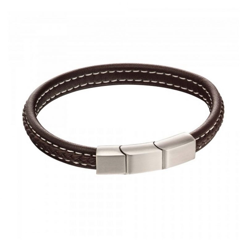 B4970 fredbennett Gents Stainless Steel Chevron Heavy Link Bracelet 