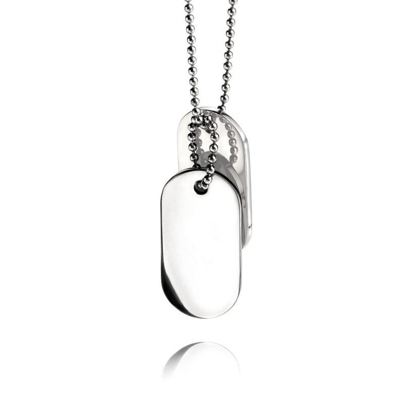 Fred Bennett Double Oval Steel Dog Tag Pendant