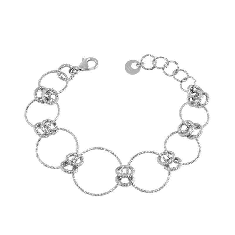 Silver Conical Graduated Circle Bracelet