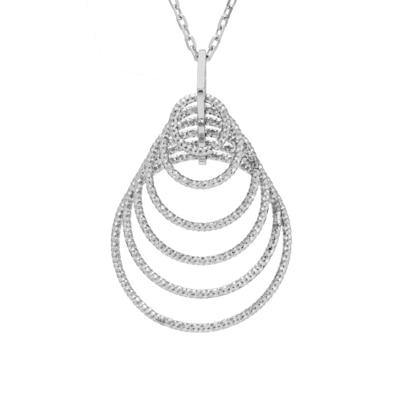 Silver Sparkling Conical Circle Pendant