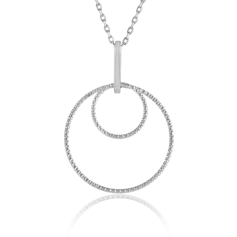 Silver Simplistic Double Circle Conical Pendant
