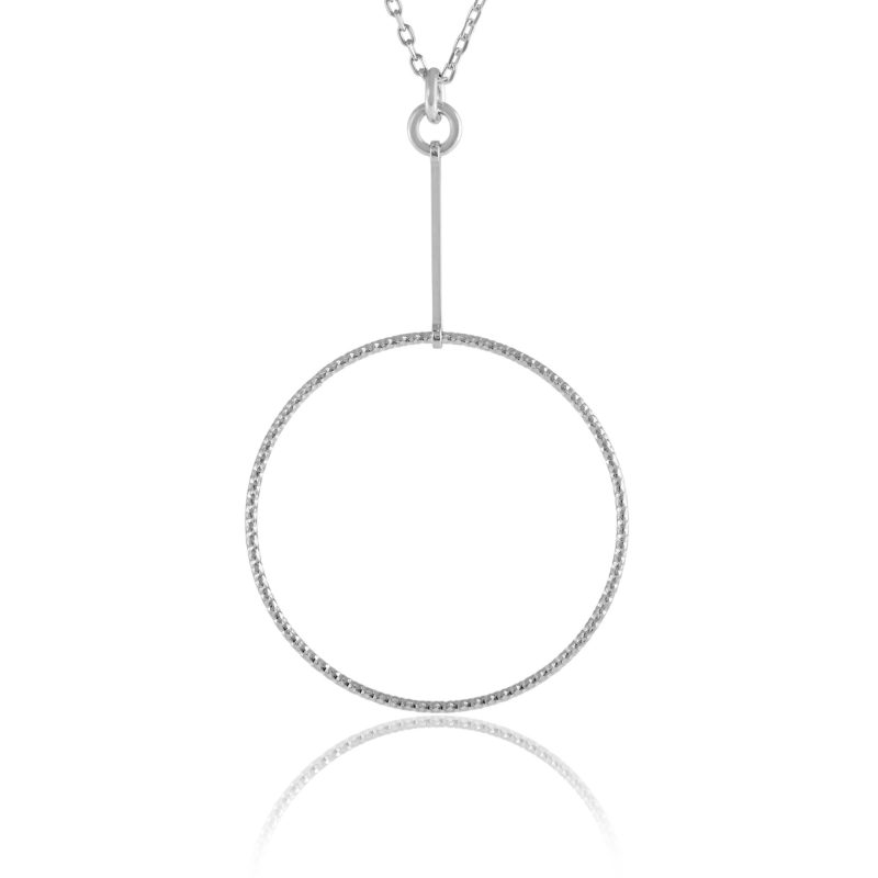 Silver Conical Circle & Bar Pendant