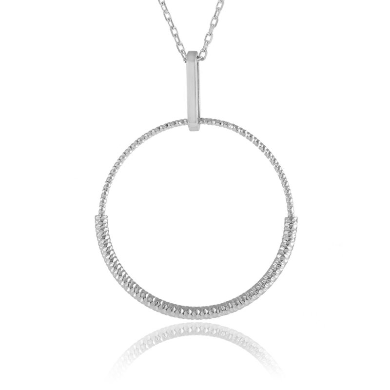 Silver Simplistic Circle Conical Pendant