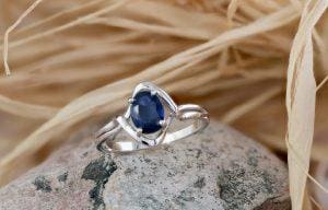 Bespoke white gold sapphire ring