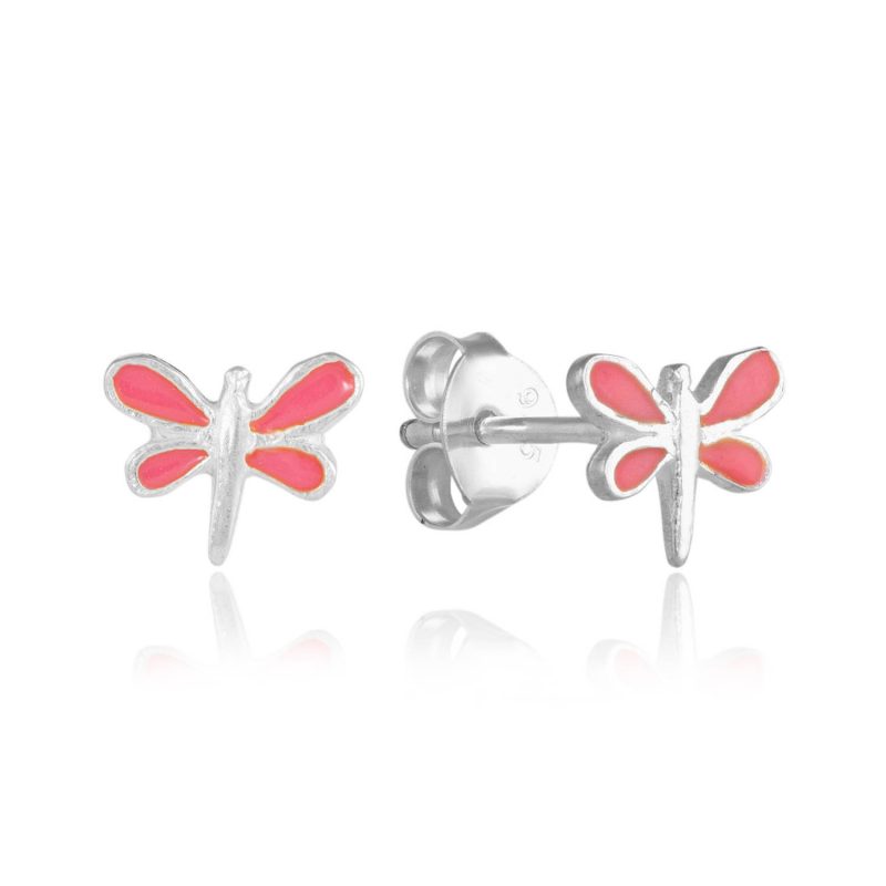 Silver Dragonfly Studs