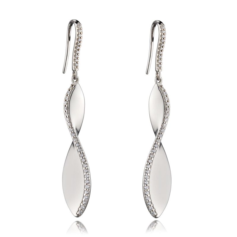 Twist earrings - sterling silver - silver earrings - HC Jewellers - Royston