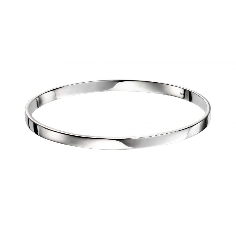 silver oval bangle - solid silver - sterling silver - HC Jewellers