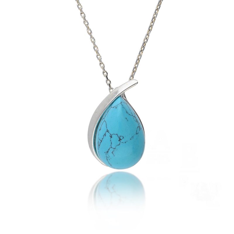 turquoise pendant - silver - sterling silver - HC Jeweller - Royston