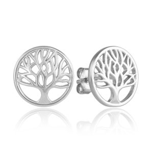 Silver Tree Of Life Studs