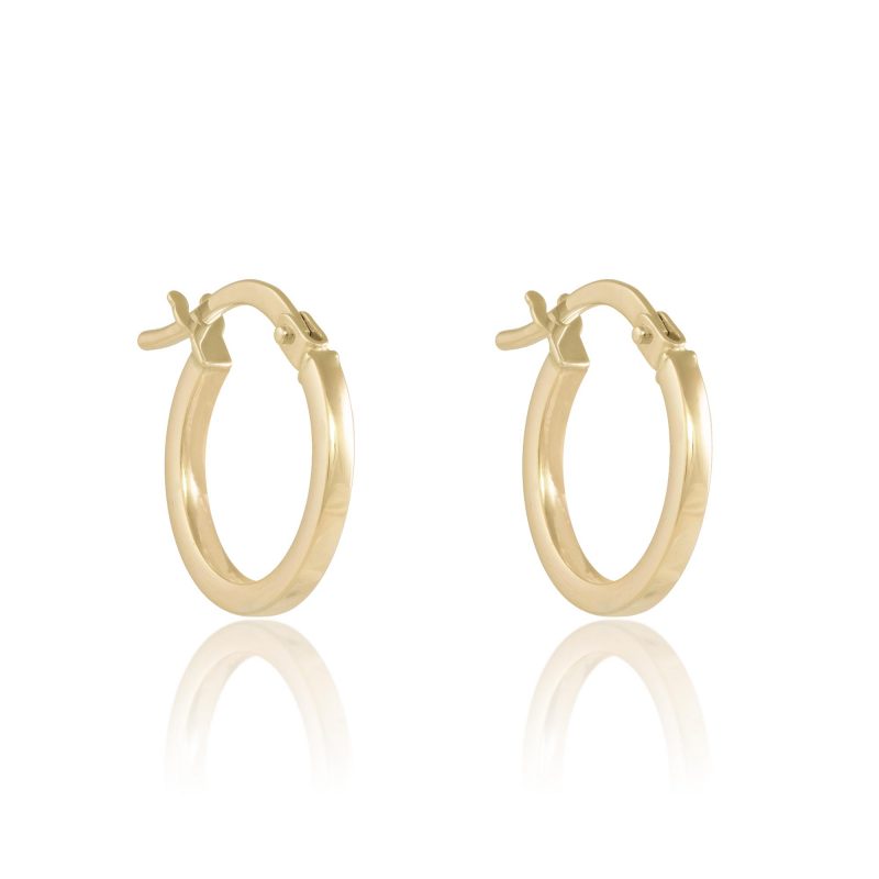 9ct yellow gold 10mm hoop earrings