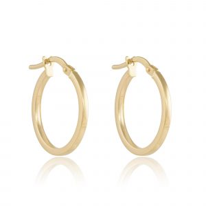 9ct Gold Hoops - 15mm Earrings