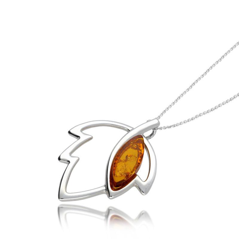amber leaf pendant