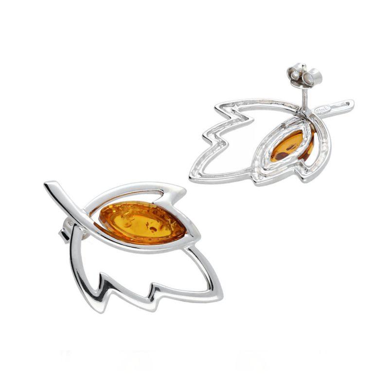 amber leaf earrings