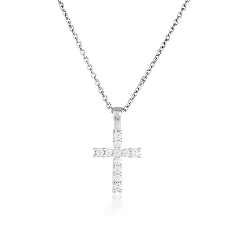 silver zirconia cross
