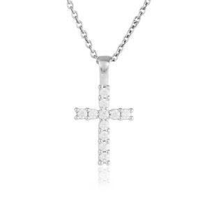 Silver Swarovski Zirconia Cross