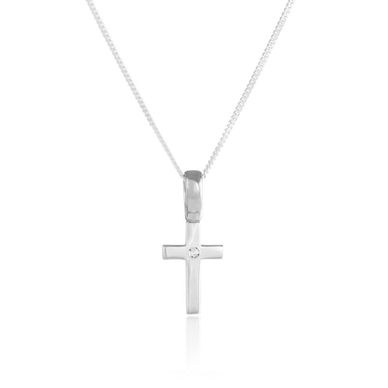 silver cz cross