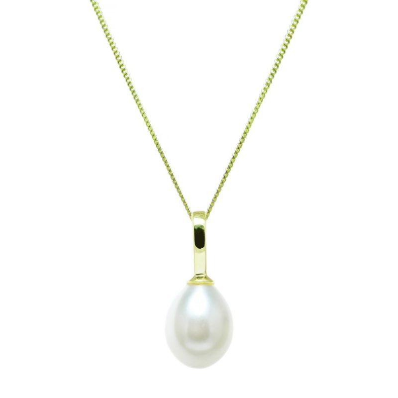 9ct gold and white pearl necklace