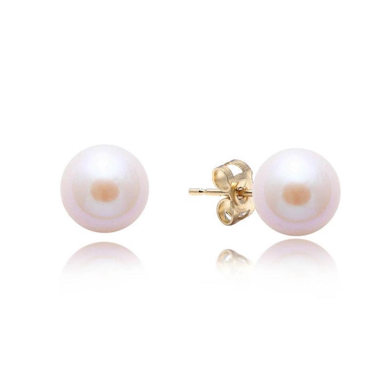 pink round pearl studs