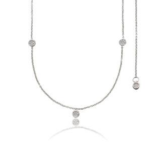9ct White Gold Diamond Yard Necklace