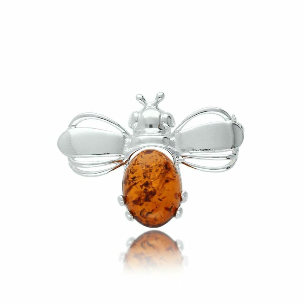 ladies-silver-amber-bee-hc-jewellers-royston-hertfordshire