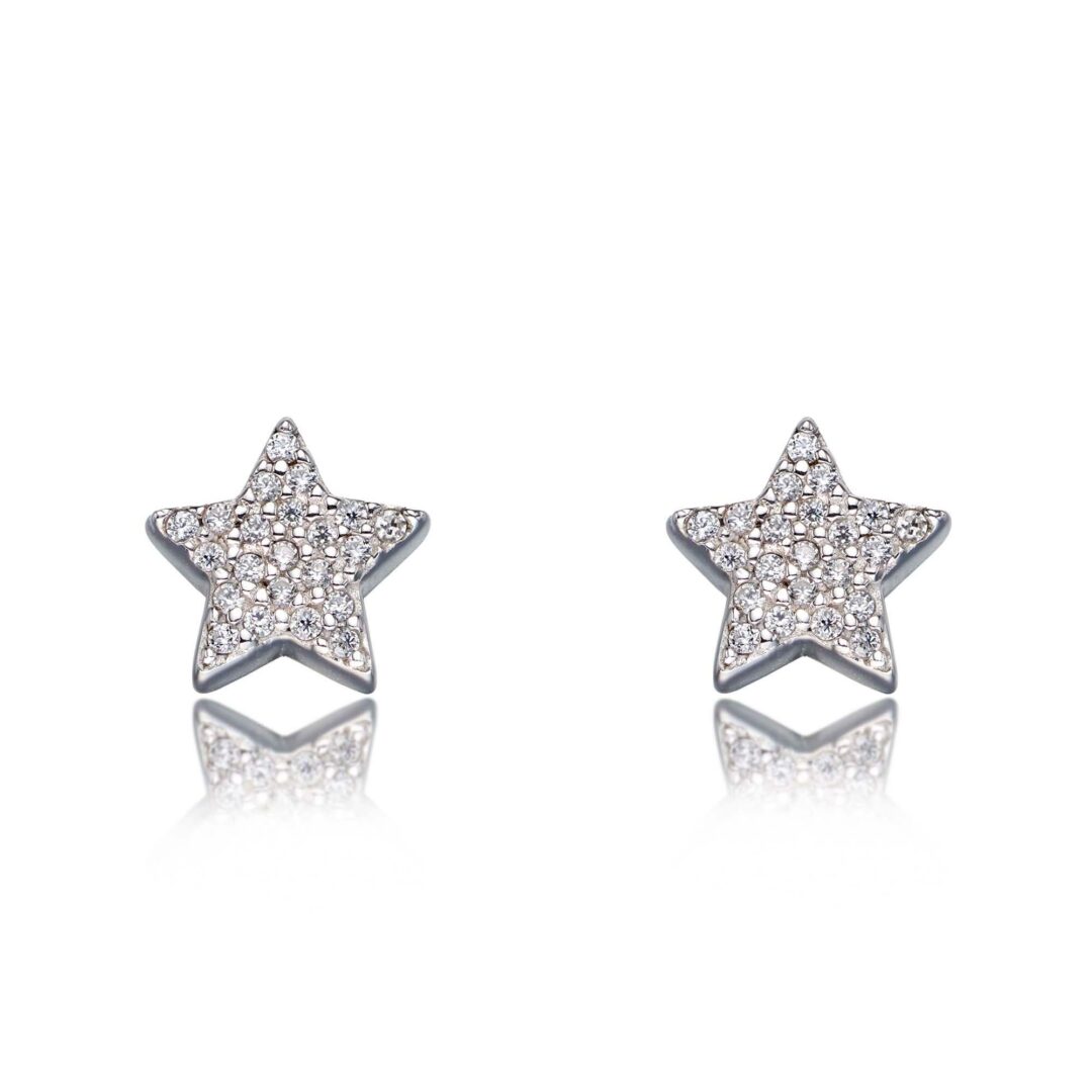 Fiorelli Silver star studs - HC Jewellers - Cubic Zirconia.