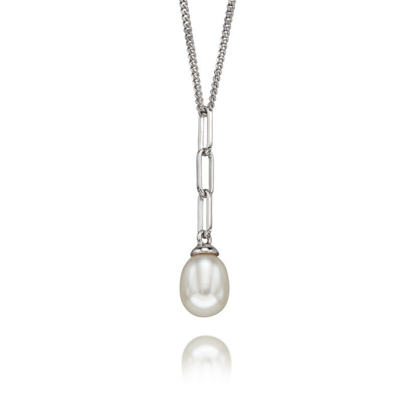 Fiorelli Silver Pearl Chain Necklace