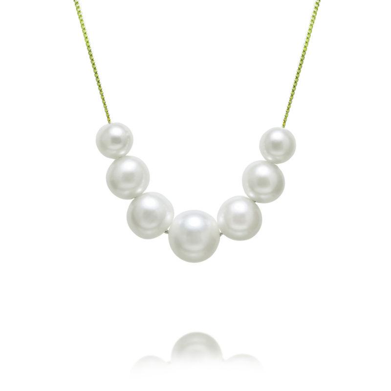 9ct gold graduating pearl necklace
