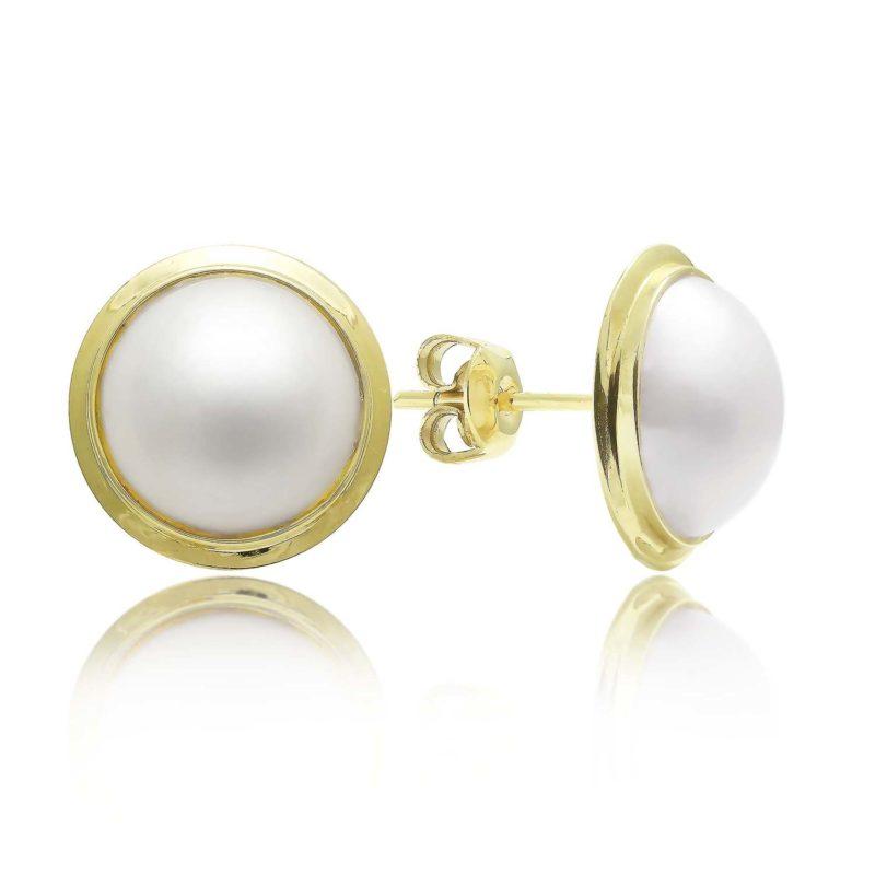 9ct gold pearl stud earrings