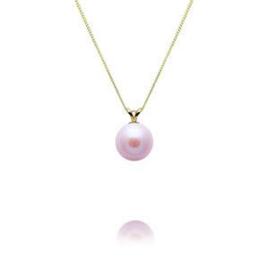 pink round pearl necklace