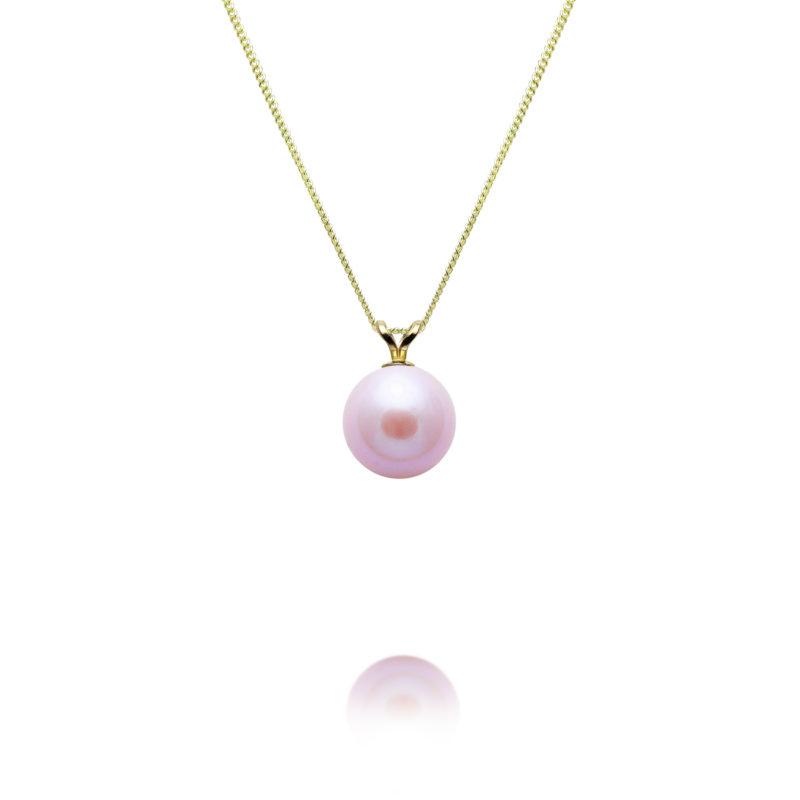 pink round pearl necklace