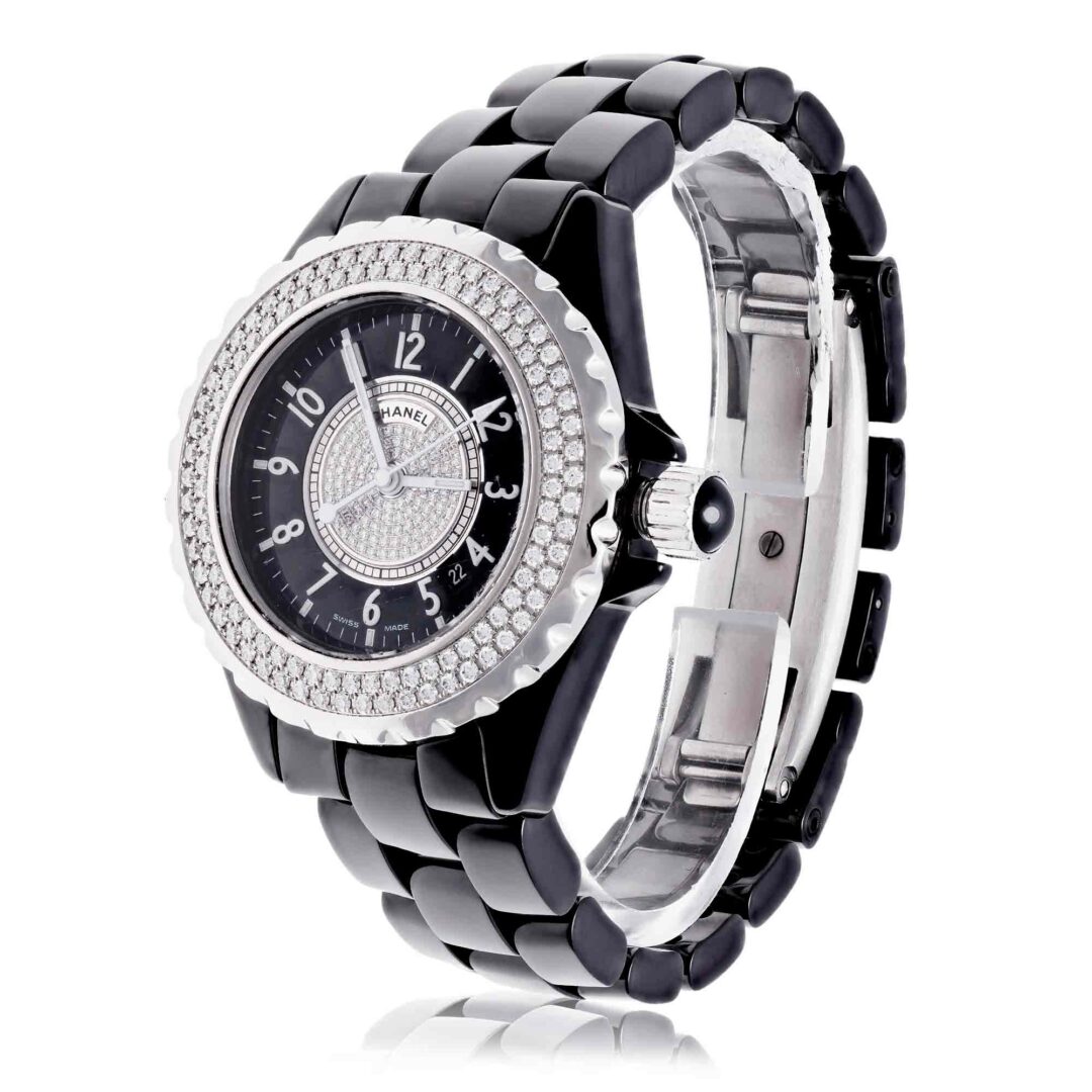 Đồng hồ Chanel J12 Classic ceramic  Steel Brilliantcut Diamond Bezel Womens  Watch H2571 1