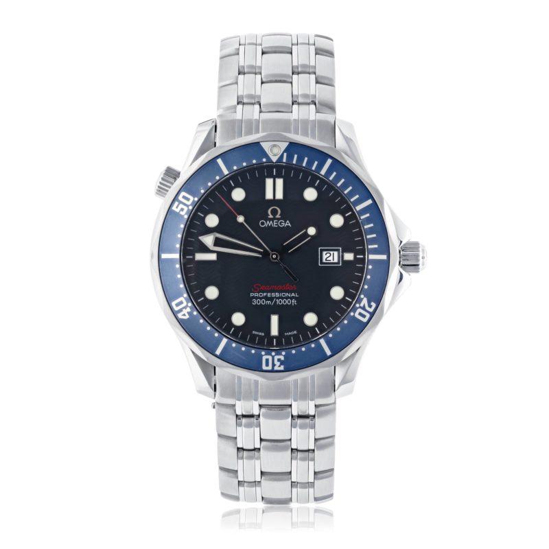 Mens Omega Seamaster Blue Wave Dial Watch