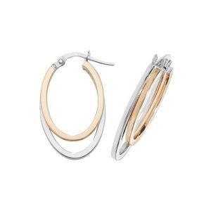 9ct Double Oval Hoops Rose Gold