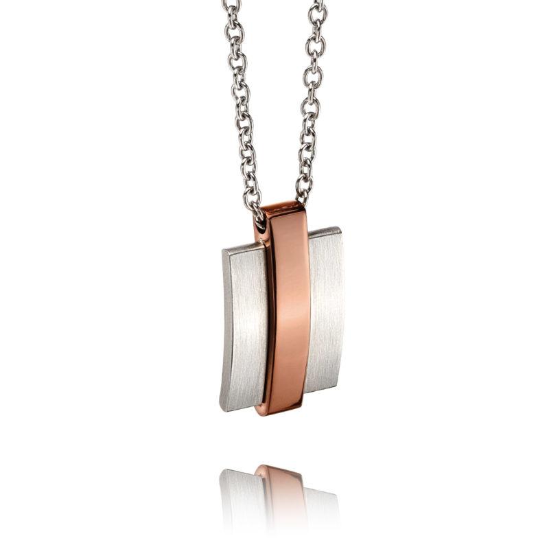 Fred Bennett Stainless-Steel Striped Necklace
