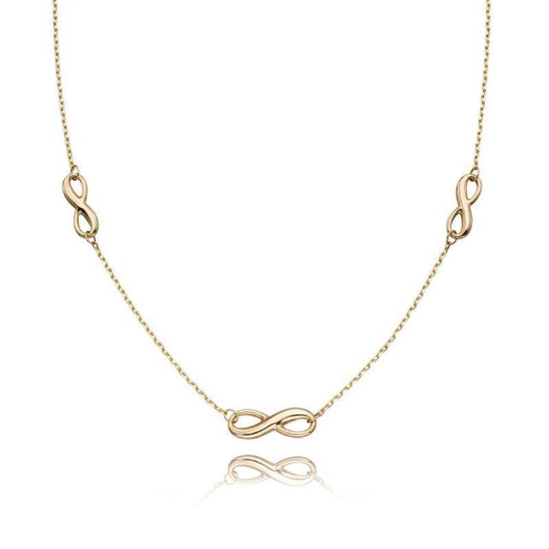 9ct Gold Infinity Station Necklace