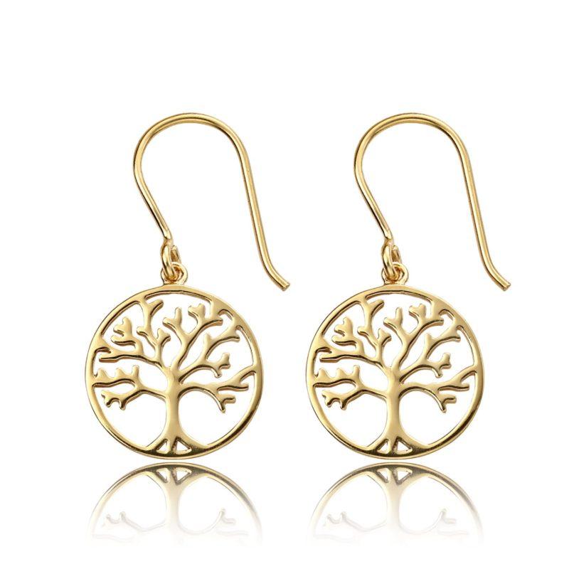 Silver with Gold Guild Tree of Life Earrings