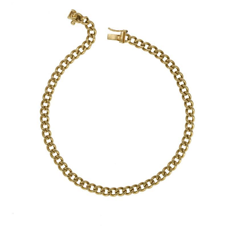 Pre-owned 9ct Gold Box Clasp Curb Bracelet