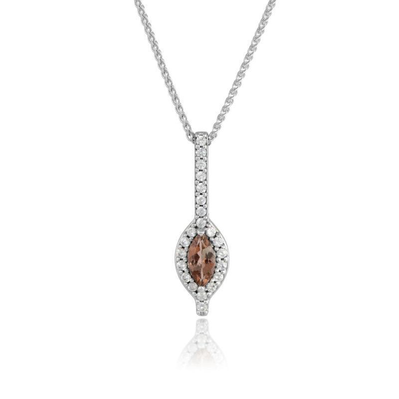 Pre-owned 9ct Andalusite & White Zircon Pendant