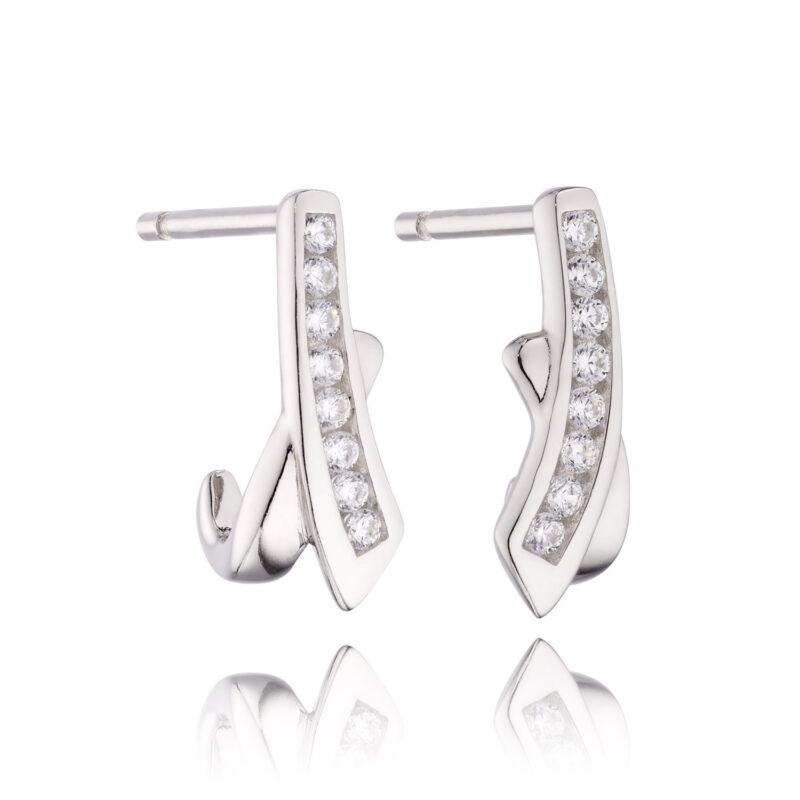 Fiorelli Silver and Cubic Zirconia Crossover Earrings