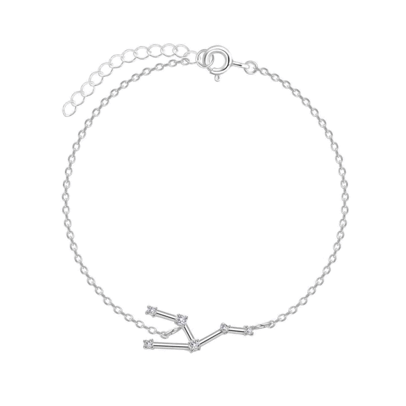 silver taurus constellation bracelet