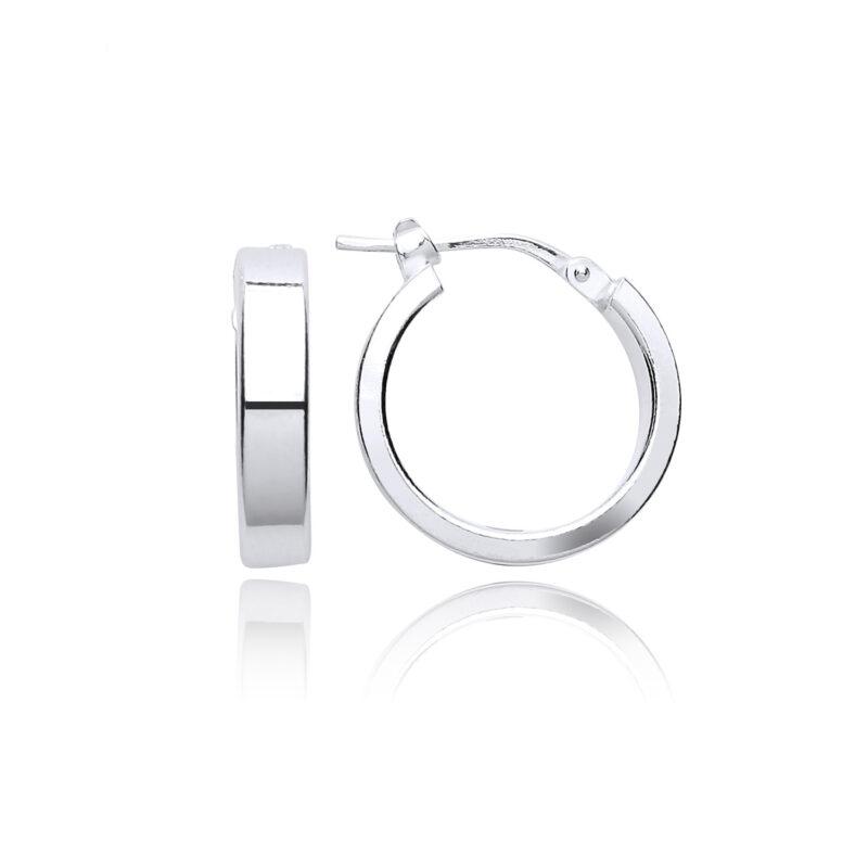 Silver Square Cut Hoops