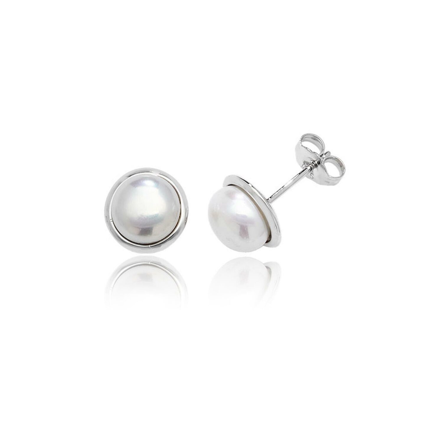 Freshwater Pearl Mabe Studs- HC Jewellers - Sterling Silver