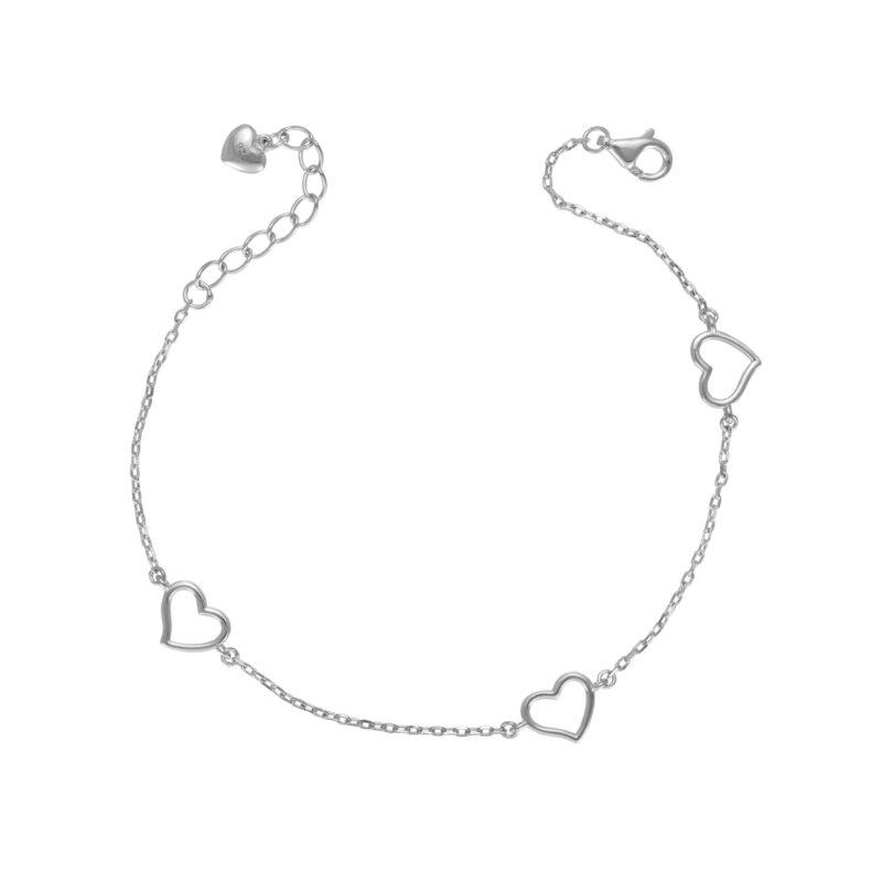 Silver Cutout Heart Bracelet
