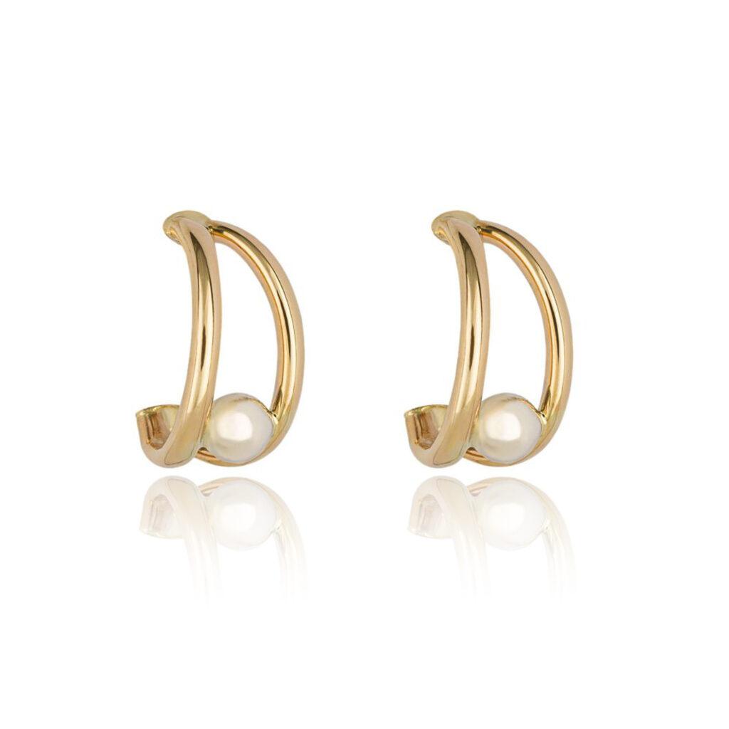 9ct Gold Double Row Arc Studs