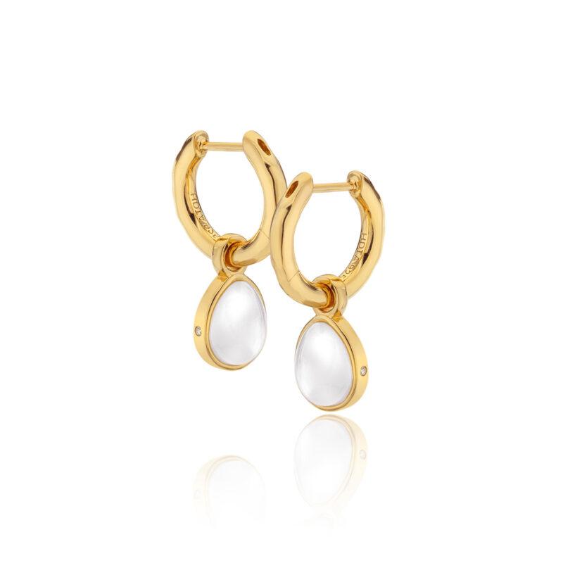 Hot Diamonds X JJ 18ct Gold Plated Mother of Pearl Calm Earrings
